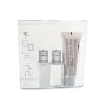 Trousse à maquillage personnalisée transparente et hermétique, compacte, pratique, et taille adaptée au bagage cabine