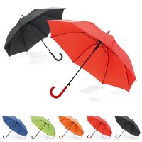 Parapluie personnalisé à ouverture automatique, 8 baleines, coloris : noir, bleu, vert, orange, rouge