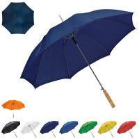 Parapluie golf personnalisé, ouverture automatique, coloris : noir, blanc, bleu marine, bleu, vert, jaune, orange, rouge