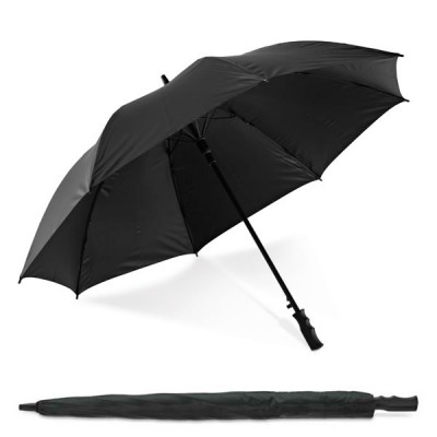Parapluie golf personnalisé noir en fibre de verre, coupe vent, parapluie automatique, 8 baleines