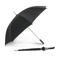 Parapluie golf personnalisé noir, 8 baleines, ouverture manuelle, poignée en Eva