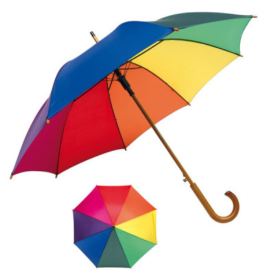 parapluie multicouleur canne automatique objet publicitaire