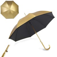 Parapluie doré personnalisé avec toile extérieure doré intérieure noir. Parapluie publicitaire