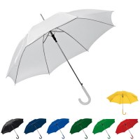 Grand parapluie personnalisé promotionnel pas cher, coloris : blanc, noir, bleu marine, bleu, jaune, vert, vert clair, rouge. Parapluie publicitaire pas cher.