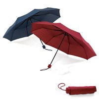 Petit parapluie personnalisé bleu ou rouge, 8 baleines, ouverture manuelle, poignée finition caoutchoutée