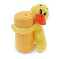 Plaid couverture polaire doudou peluche canard personnalisée publicitaire. Plaid polaire enfant