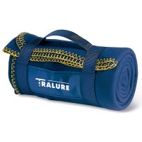 Grande couverture polaire personnalisée publicitaire avec sangle transport broderie