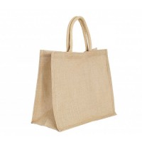 Tote bag, large sac shopping en toile de jute avec grand soufflet personnalisable publicitaire
