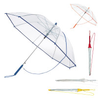 Parapluie tranparent publicitaire personnalisé avec bandoulière pas cher