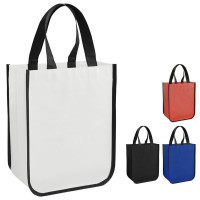 Petit tote bag personnalisé coloris noir, blanc, bleu, rouge