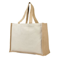 Grand sac soufflet coton et toile jute publicitaire personnalisé