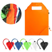 Sac réutilisable pliable en polyester recyclé personnalisable texte et logo