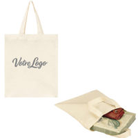 Petit sac en coton pour livre ou goodies personnalisé avec votre logo entreprise ou association. Sac coton librairie.