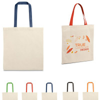 sac en coton écru avec anses en couleur personnalisé avec votre logo