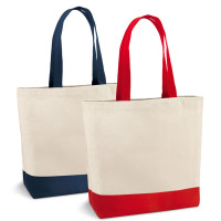 Grand sac en coton écru anses couleur personnalisé logo