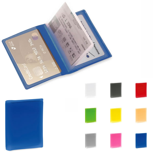 Porte-carte bancaire (bleu, PVC, 5g) comme goodies publicitaires Sur