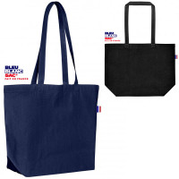 Grand tote bag coton made in France à soufflet personnalisé logo pas cher