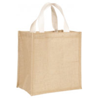 Grand sac cabas jute personnalisé test et logo
