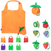 Sac fruit réutilisable pliable personnalisé texte logo