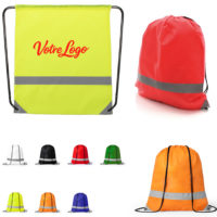 Sac à dos haute visibilité bande réfléchissante personnalisé logo et texte