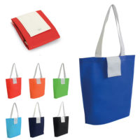 Sac de course pliable personnalisé logo et texte