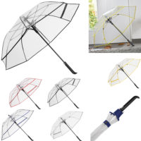 Parapluie transparent personnalisé logo et texte. Parapluie publicitaire.