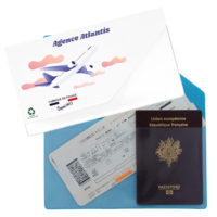 Pochette porte-documents de voyage personnalisée pour billet avion et passeport