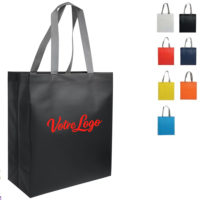 Grand sac avec soufflet personnalisé idéal pour commerce ou entreprise ou association. Sac publicitaire Braies