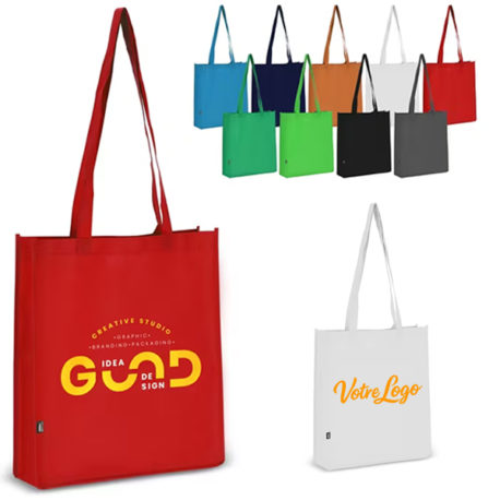 Sac shopping robuste à soufflet personnalisable avec votre logo entreprise ou association