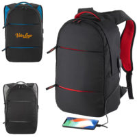 Sac à dos port USB & Compartiment Ordinateur personnalisé Logo et texte