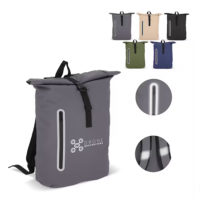 Sac à dos réfléchissant Roll Top pour ordinateur portable personnalisé logo et texte